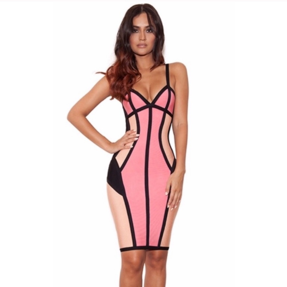 House of CB colorblock bandage “Ahala” dress XS ✨